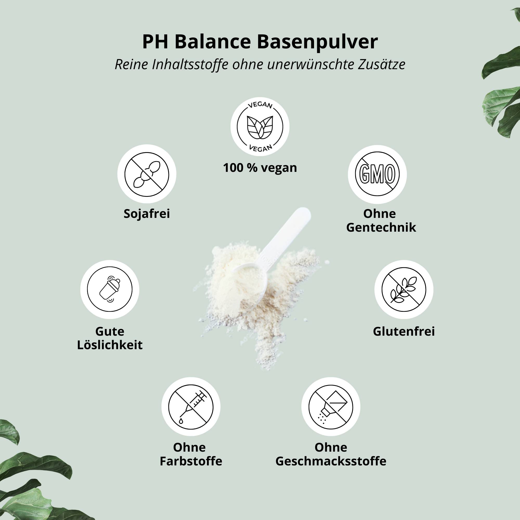 Basenpulver - Vitalstoffe für Säure-Basen-Haushalt, vegan und ohne unerwünschte Zusätze.