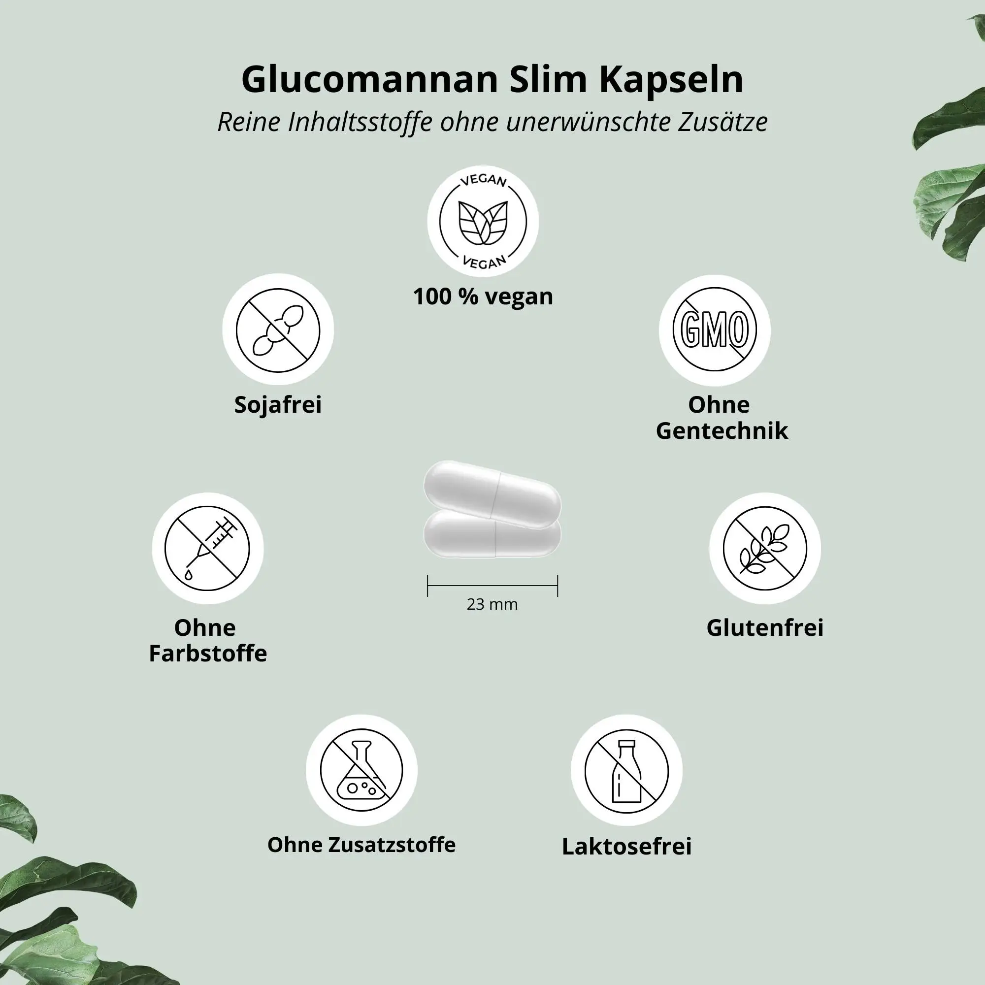 Glucomannan - Slim Caps: vegane Kapseln mit Vorteilen zu Sättigung und ohne Zusatzstoffe.